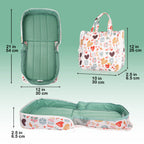 HappyVk Baby Doll Bed Set-Portable Doll Bassinet for Dolls up to 21 inches - Handbag for Girl - Love Design