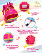 HappyVk Backpack with Leash for Kids - Anti Lost Walking Toddler Leash - Unicorn Design - for 1-4 Years Old Girls