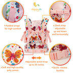 HappyVk Baby Doll Carrier Toy Doll Carrier Front Back for little girls Doll Accessories Butterfly