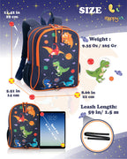 HappyVk- Backpack with Leash for Kids-Anti Lost Walking Toddler Leash-Dinosaur design-for 1-4 Years Old Boys, Girls