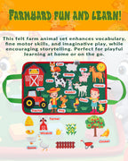 HappyVk Educational Felt Story Board Set – One Felt Board and 154 Pieces Storytelling Learning Kit for Toddlers and A Felt Activity Board Game with 10 Weaving Strips - Montessori Toys Activity Board