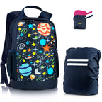 HappyVk- Packable Kids Backpack Luminous Galaxy 9L, 3-5 years old, Lightweight Toddler backpack, Foldable Kids Hiking Daypack with Rain Cover included