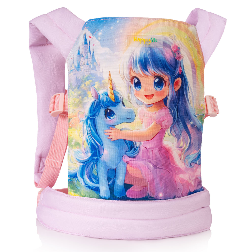 HappyVk -Baby Doll Carrier for Little Girls - Toy Baby Carrier- Unicorn