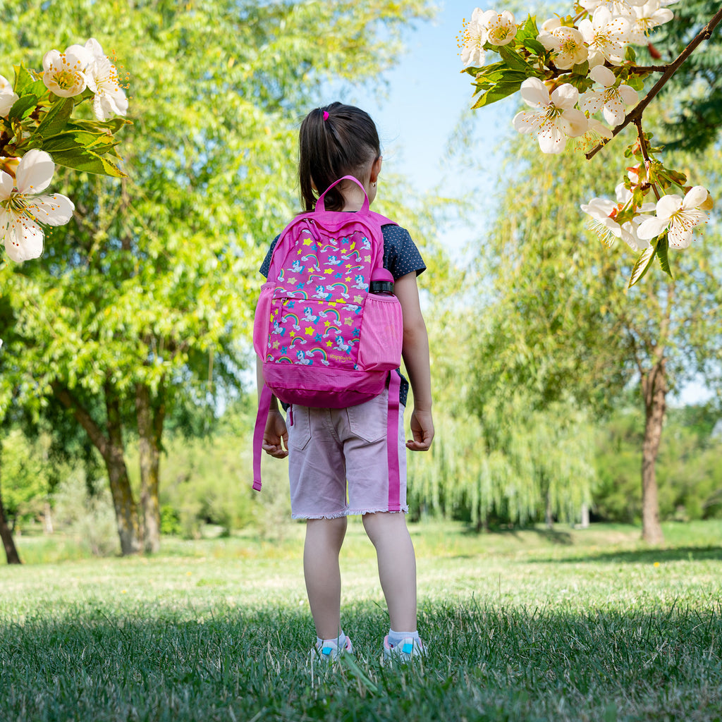 HappyVk- Packable Kids Backpack Luminous Unicorn 9L, 3-5 years old, Lightweight Toddler backpack, Foldable Kids Hiking Daypack with Rain Cover included