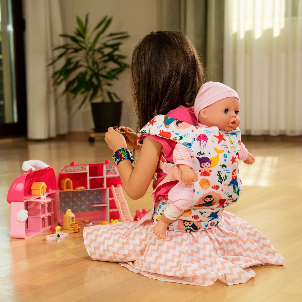 HappyVk -Baby Doll Carrier for Little Girls - Toy Baby Carrier- Unicorn