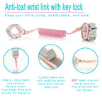 HappyVk -Toddler Leash- Baby Harness Anti-Lost Wrist Link - Ages 1-4- Pink