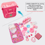 HappyVk- Baby Doll Diaper Bag with Doll Changing Pad- Handbag for Girls- Owl Embroidery