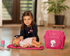 HappyVk- Baby Doll Diaper Bag with Doll Changing Pad- Handbag for Girls- Cat Luminous Embroidery
