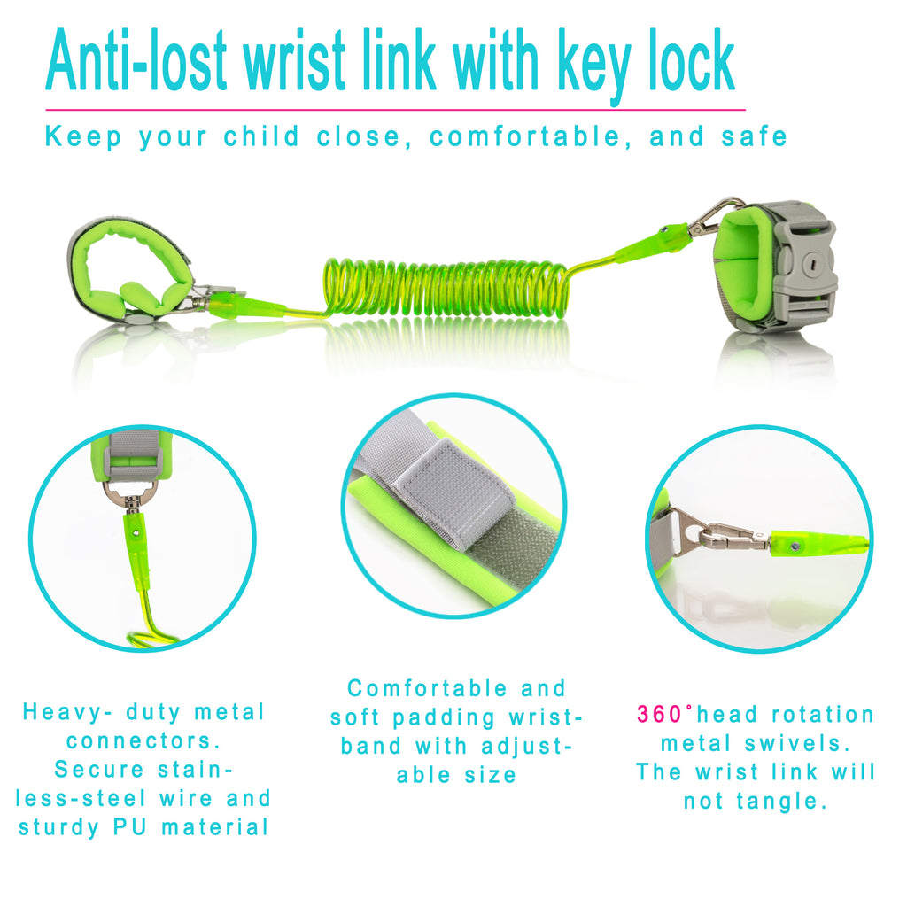 HappyVk -Toddler Leash- Baby Harness Anti-Lost Wrist Link - Ages 1-4