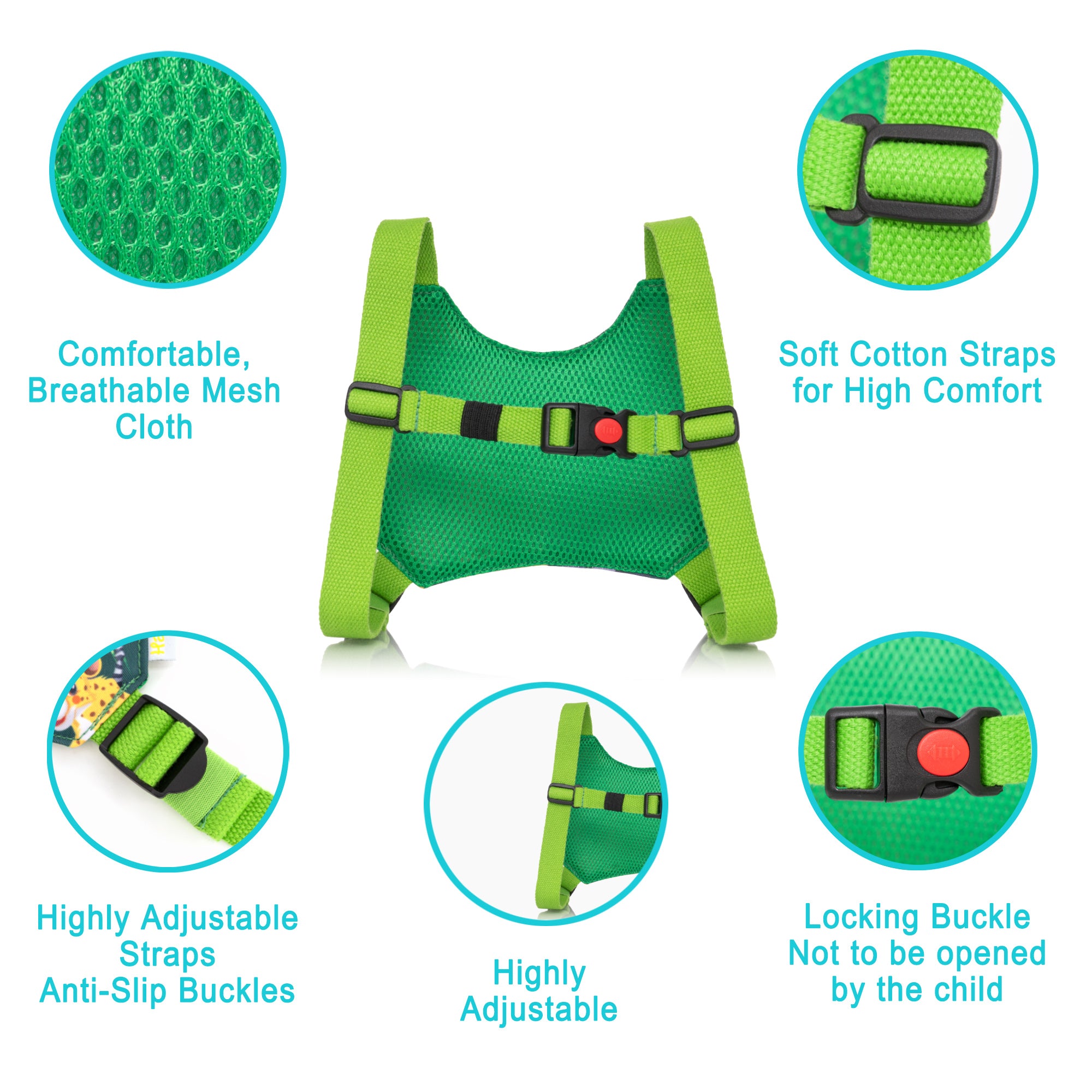 HappyVk -Toddler Leash- Baby Harness Anti-Lost Wrist Link - Ages 1-4
