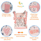 HappyVk -Baby Doll Carrier -Toy Baby Carrier for Reborn Doll -Cute Flowers