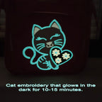 HappyVk- Baby Doll Diaper Bag with Doll Changing Pad- Handbag for Girls- Cat Luminous Embroidery