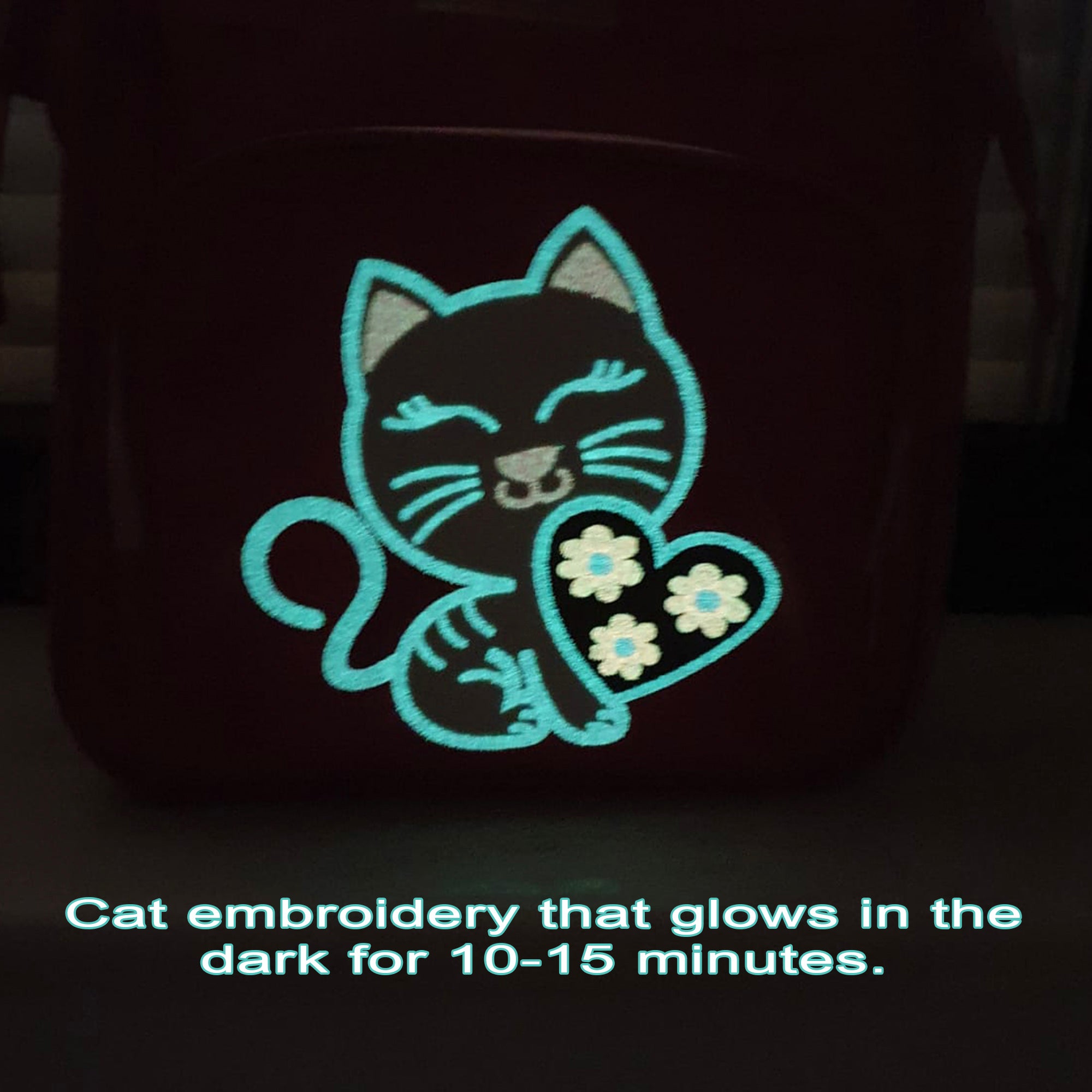 HappyVk- Baby Doll Diaper Bag with Doll Changing Pad- Handbag for Girls- Cat Luminous Embroidery