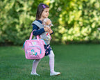 HappyVk Baby Doll Diaper Bag with Changing Pad and 14 Accessories Set - Unicorn Embroidery Handbag for Girls