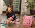 HappyVk Baby Doll Diaper Bag with Changing Pad and 14 Accessories Set - Unicorn Embroidery Handbag for Girls