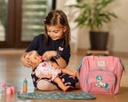 HappyVk Baby Doll Diaper Bag with Changing Pad and 14 Accessories Set - Unicorn Embroidery Handbag for Girls