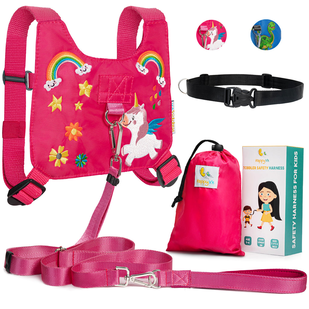 HappyVk-Toddler Leash-Baby Leash and Belt for Parents- Ages 1-4- Unicorn