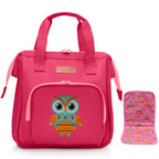 HappyVk- Baby Doll Diaper Bag with Doll Changing Pad- Handbag for Girls- Owl Embroidery