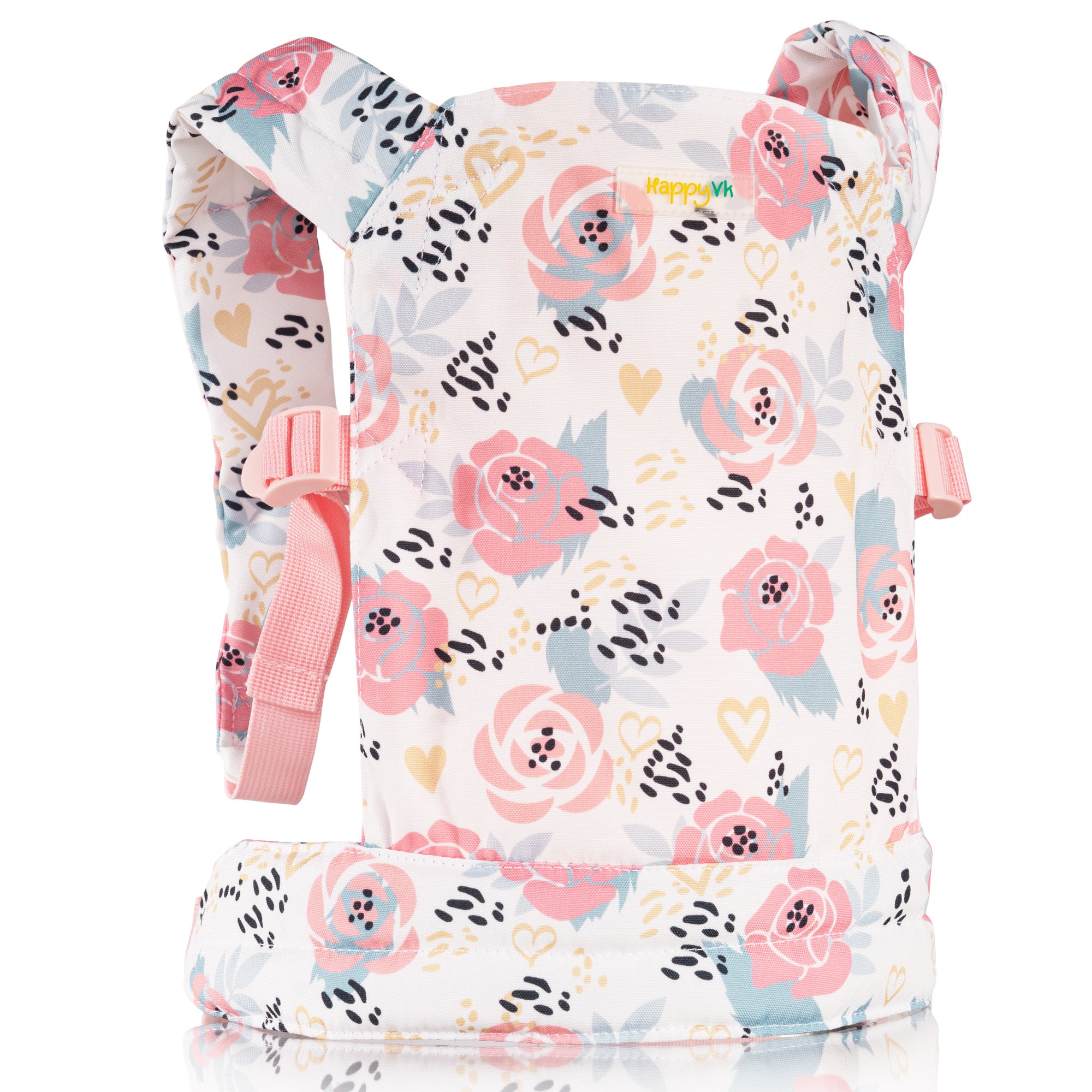 HappyVk Baby Doll Carrier for Little Girls Kids Toy Baby Carrier for Reborn Baby Doll Accessories Pink Roses