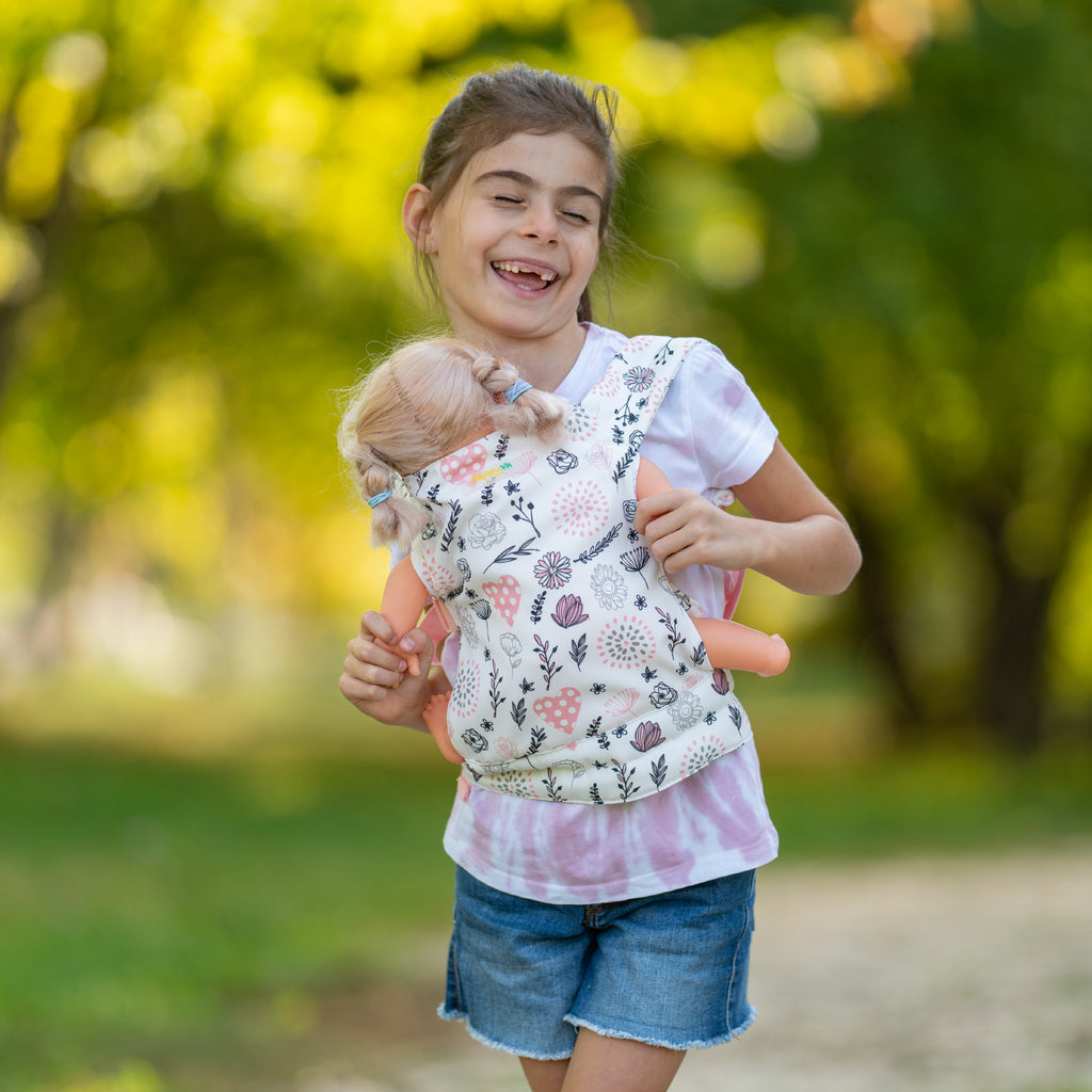 HappyVk -Baby Doll Carrier -Toy Baby Carrier for Reborn Doll -Cute Flowers