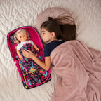 HappyVk - Baby Doll Bed - Portable Doll Bassinet - for Dolls up to 21 inches - Handbag for Girl - Baby Doll Set - Graffiti Design
