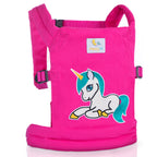 HappyVk - Baby Doll Carrier Unicorn Embroidery Front & Back Carry Positions Pretend Play Toy for Girls Ages 3+ Adjustable Straps & Cotton Canvas