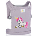 HappyVk - Baby Doll Carrier Unicorn Embroidery Front & Back Carry Positions Pretend Play Toy for Girls Ages 3+ Adjustable Straps & Cotton Canvas
