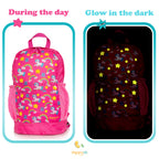 HappyVk- Packable Kids Backpack Luminous Unicorn 9L, 3-5 years old, Lightweight Toddler backpack, Foldable Kids Hiking Daypack with Rain Cover included
