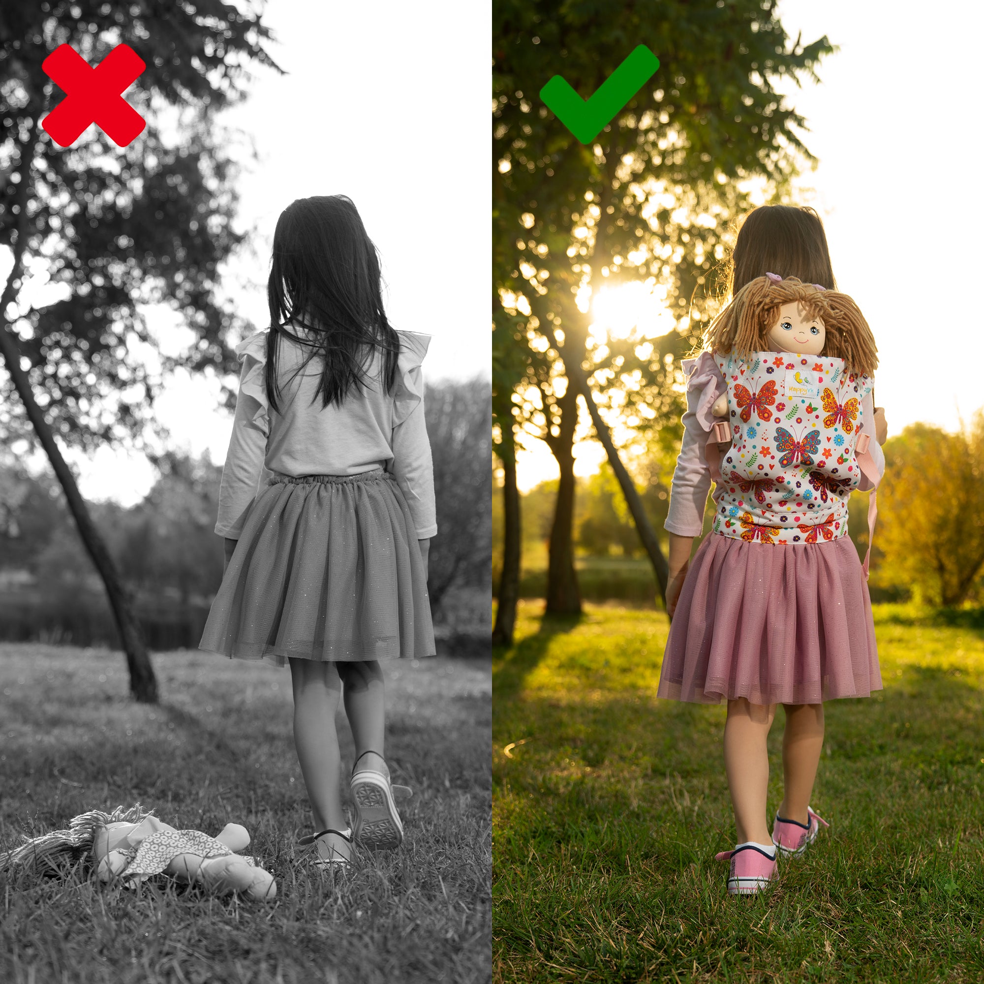 HappyVk -Baby Doll Carrier for Little Girls - Toy Baby Carrier- Unicorn